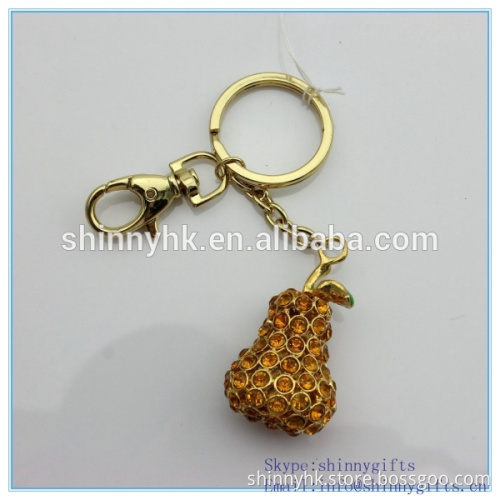 Shinny Gifts Fashion fancy alloy metal key chain hook with pear shape for gifts SI-SCK20140026